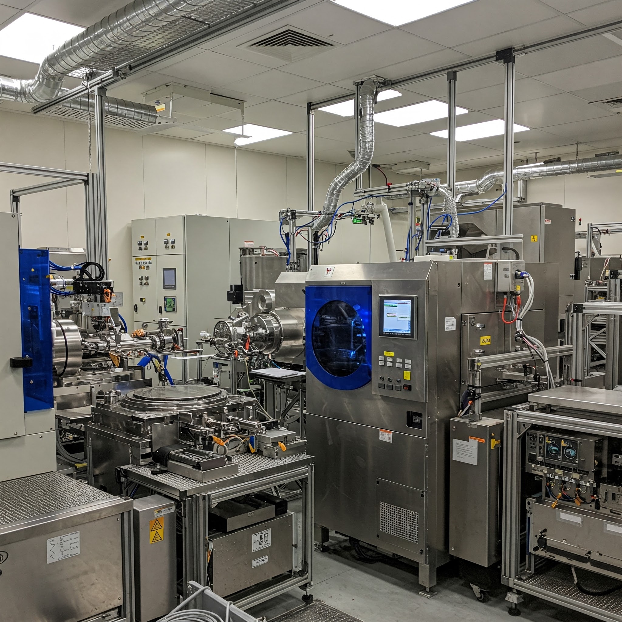 High precision automated machinery inside a factory